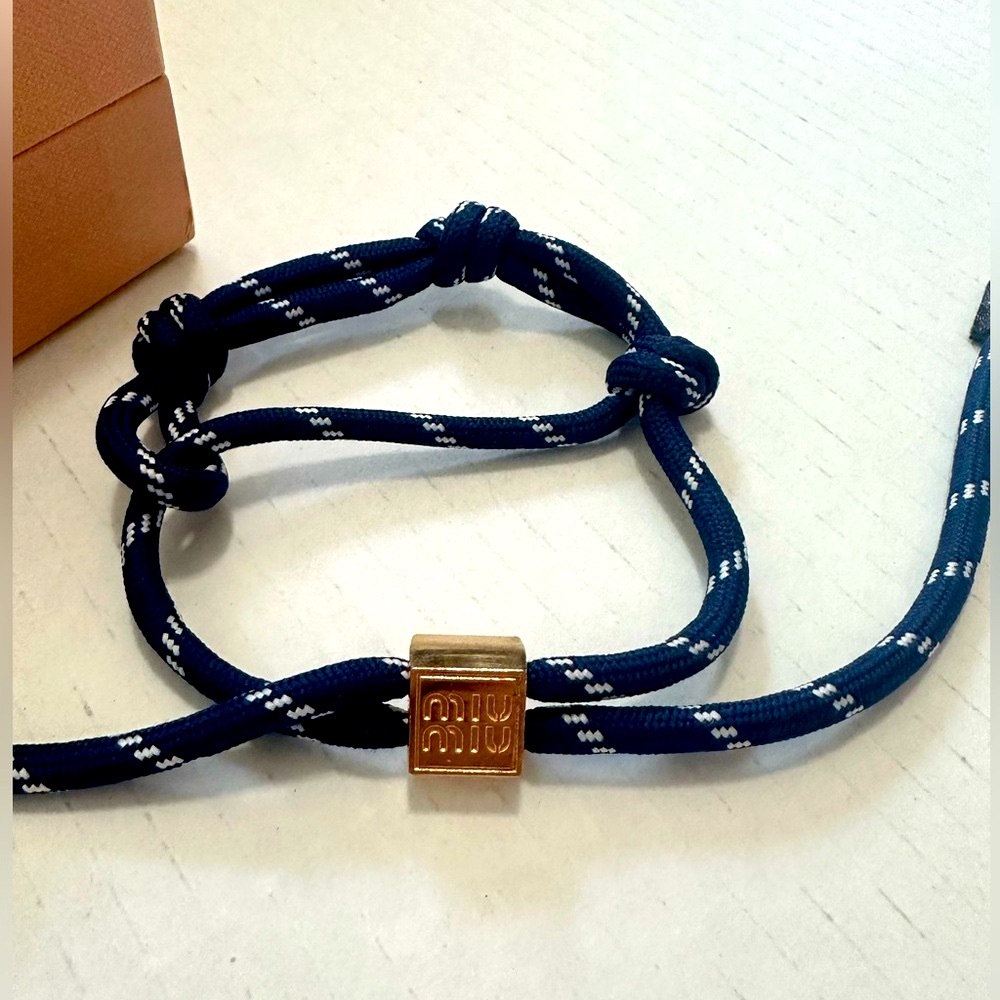 Miu Miu Navy Blue Knotted Bracelet - Picture 3 of 8